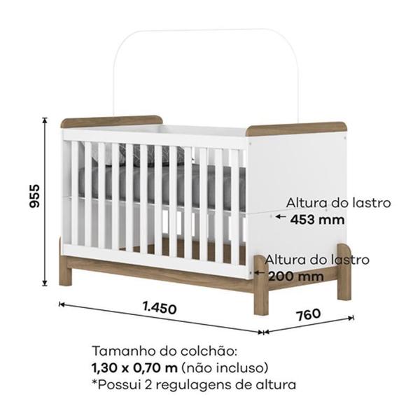 Imagem de Berço Mini Cama Ternura Branco/Jequitibá HP - Henn