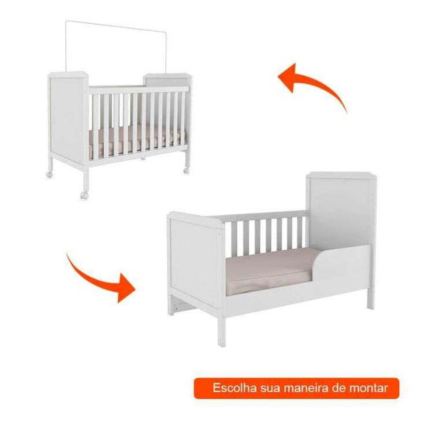 Imagem de Berço Minicama Cloe com Colchão Juvenil D20 (12x148x68) Branco