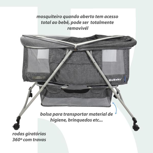 Imagem de Berço Moisés Portátil Balanço Mosquiteiro e Cesto Até 9kg