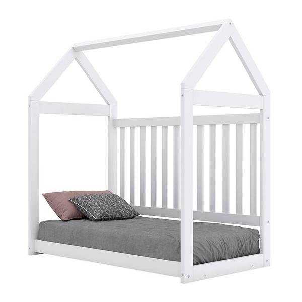 Imagem de Berço Montessoriano Americano e Guarda Roupa Infantil Mississipi 4 Portas Branco com Colchão Ortobom - Henn