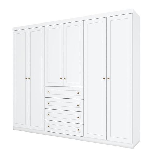 Imagem de Berço Montessoriano e Guarda Roupa Infantil Americano 6 Portas Branco HP com Colchão Gazin - Henn