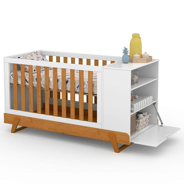 Imagem de Berço Multifuncional Bkids Branco Freijó Eco Wood com Colchão - Matic