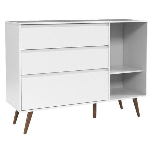 Imagem de Berço Multifuncional Bkids e Cômoda Infantil Retro Clean 1 Porta Branco Freijó Eco Wood - Matic