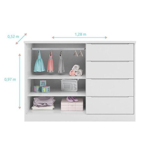 Berço Multifuncional Cleo com Cômoda Blenda Branco Acetinado Phoenix - Phoenix Baby Imagem de Berço Multifuncional Cleo com Cômoda Blenda Branco Acetinado Phoenix