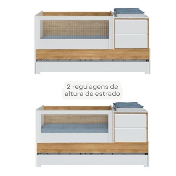 Imagem de Berço Multifuncional com Cama Auxiliar Sol e Mar com Colchão e Comoda