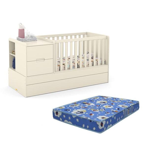 Imagem de Berço Multifuncional Formare com Cama Auxiliar e Colchão Baby Physical - Matic Móveis