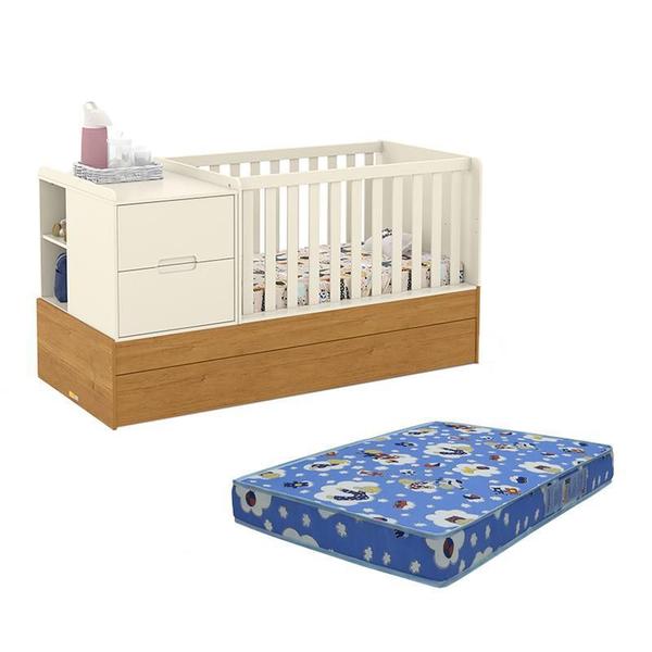 Imagem de Berço Multifuncional Formare com Cama Auxiliar e Colchão Baby Physical - Matic Móveis