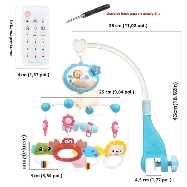 Imagem de Berço Musical para Bebê Recém-Nascido com Projetor e Brinquedo Giratório