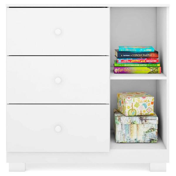 Imagem de Berço Nacional Doce Sonho 3540 com Cômoda Infantil Duda Branco Brilho  Phoenix Baby