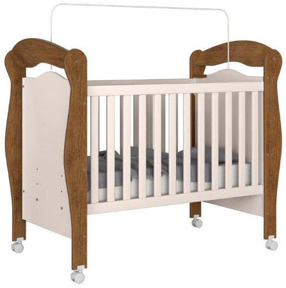 Imagem de Berço padrão americano Infantil PIMP Com Design Moderno Pés com Rodízios Cor Demolição / Off White Ùltimas Unidades 100% MDF com certificado