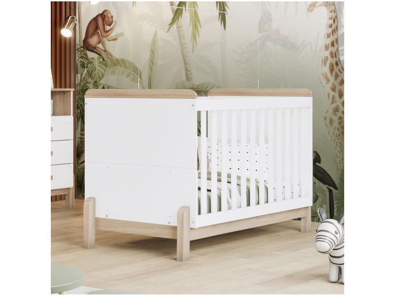Berço Padrão Branco e Jequitibá Henn Ternura Berço Padrão Branco e Jequitibá Henn Ternura
