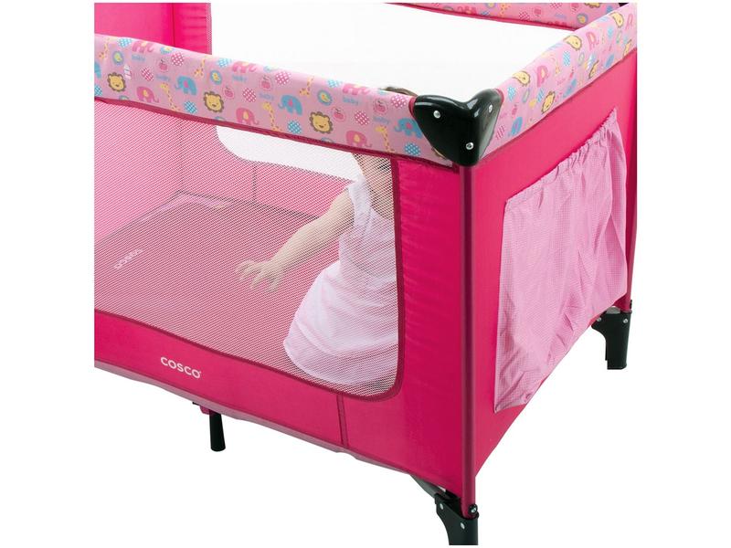 Berço Portátil Cosco Kids Happy - 2 Níveis de Altura 0 a 15kg Imagem de Berço Portátil Cosco Kids Happy