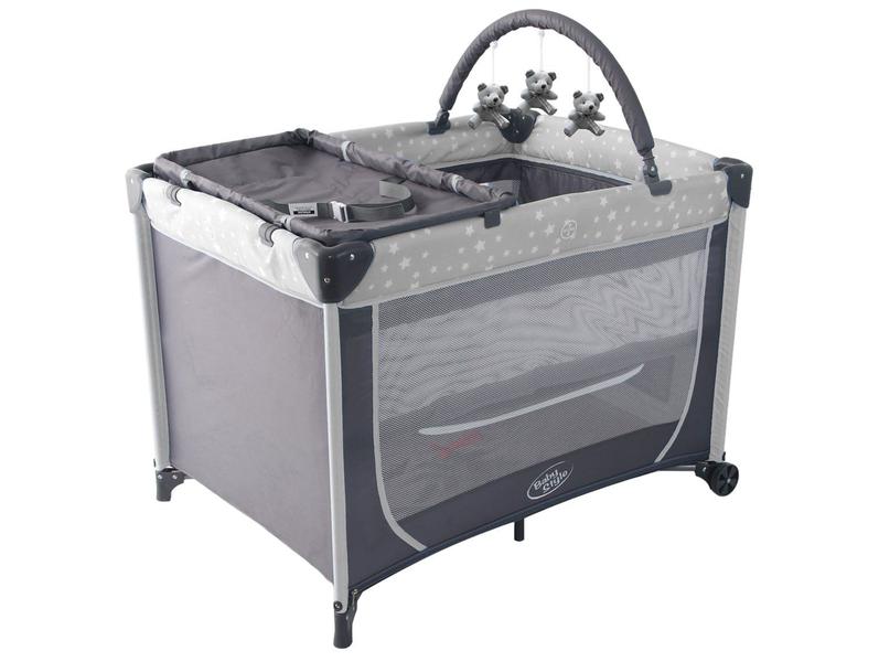 Berço Portátil Desmontável Baby Style Estrelinha Cinza