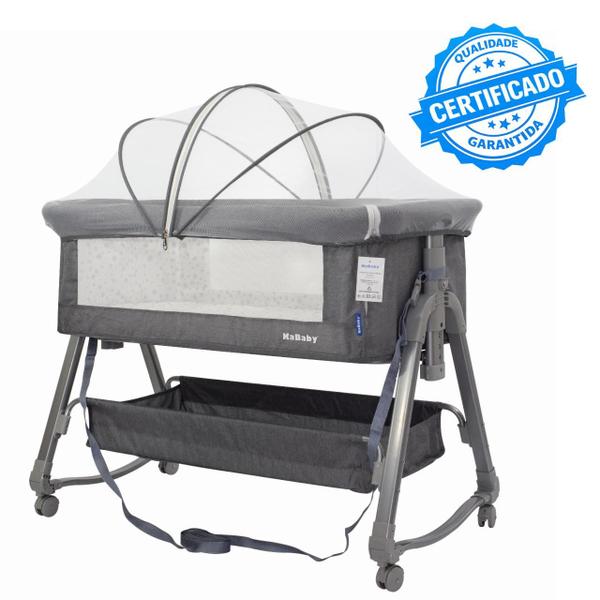 Berço Portátil Moises Co-bed Com Balanço Mosquiteiro e Cesto Cinza - Kababy Berço Portátil Moises Co-bed Com Balanço Mosquiteiro e Cesto Cinza - Kababy