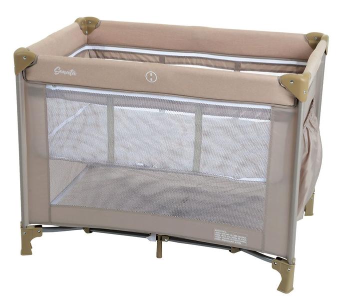 Berço Portátil Sonata Bege Burigotto Chiqueiro Cercado Bebê