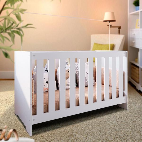 Berço Que Vira Cama E Sofá 3 Em 1 Com Colchão Branco 74 x 133 cm Aconchego Shop JM Imagem de Berço Que Vira Cama E Sofá 3 Em 1 Com Colchão Branco 74 x 133 cm Aconchego Shop JM