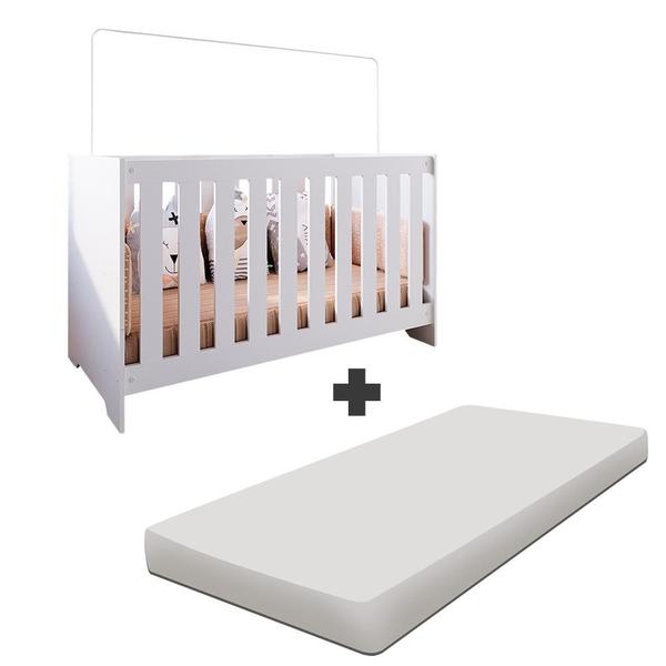 Berço Que Vira Cama E Sofá 3 Em 1 Com Colchão Branco 74 x 133 cm Aconchego Shop JM Imagem de Berço Que Vira Cama E Sofá 3 Em 1 Com Colchão Branco 74 x 133 cm Aconchego Shop JM