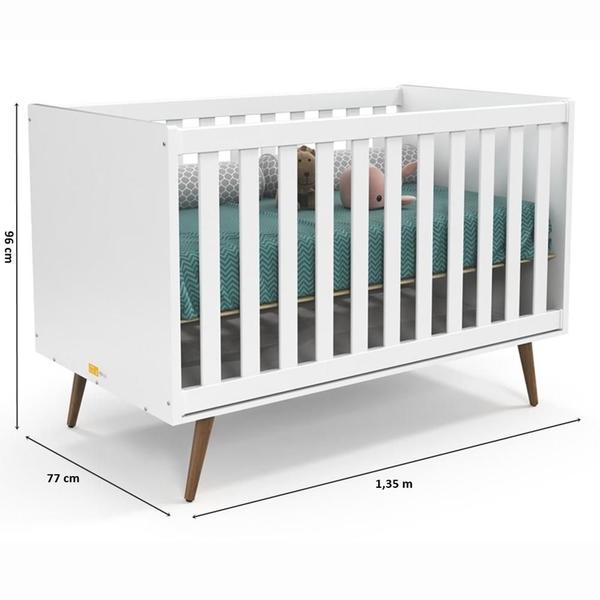 Imagem de Berço Retrô Matic Branco Eco Wood 61224 Infantil Quarto Bebe