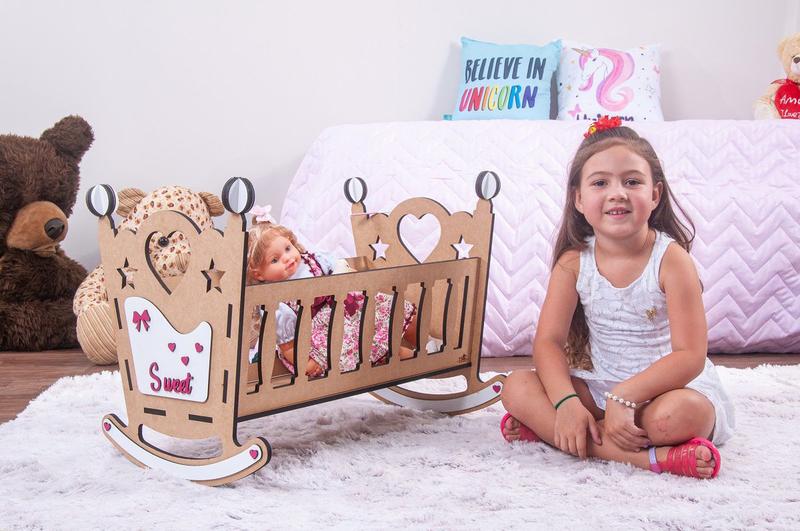 Imagem de Berço star para boneca até 60 cm compatível com bebe reborn p - darama