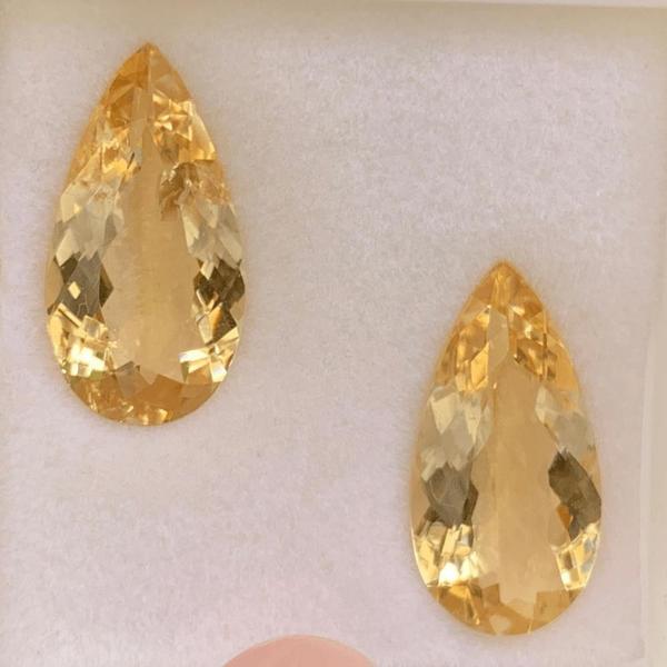 Imagem de Berilo Amarelo Gota Par 11,94ct