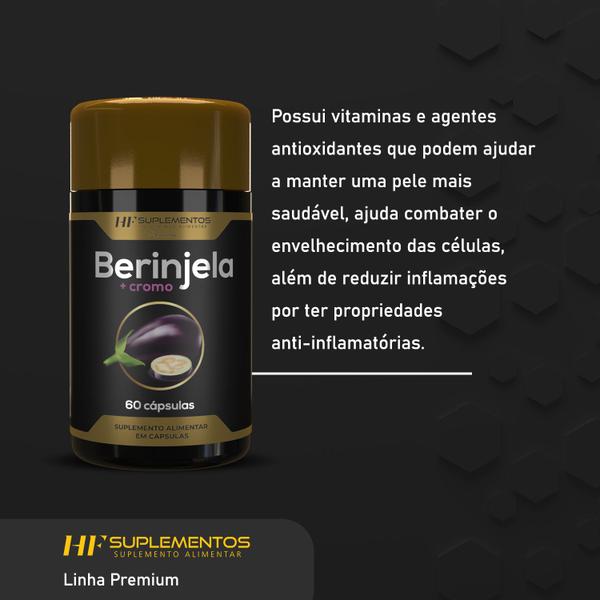 Imagem de Berinjela + cromo premium 1000mg 60caps hf suplements