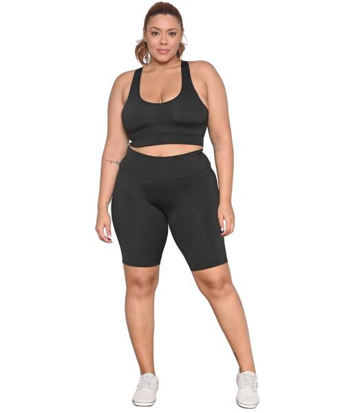 Imagem de Bermuda Academia Plus Size Poliéster Elastano G1 ao G3