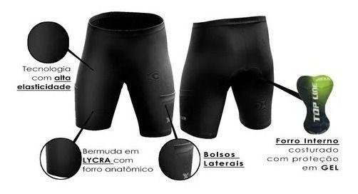 Imagem de Bermuda Ciclismo Bike Bicicleta Com Proteção Em Gel e Bolsos Laterais