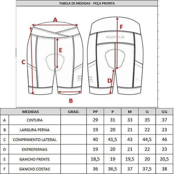 Imagem de Bermuda Ciclismo Feminina 3d Compress Curtlo Tamanho M