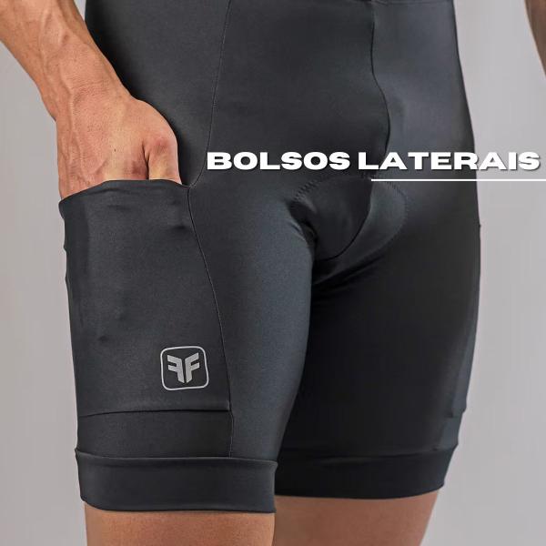 Imagem de Bermuda ciclismo masculina Free Force Basic com 3 bolsos