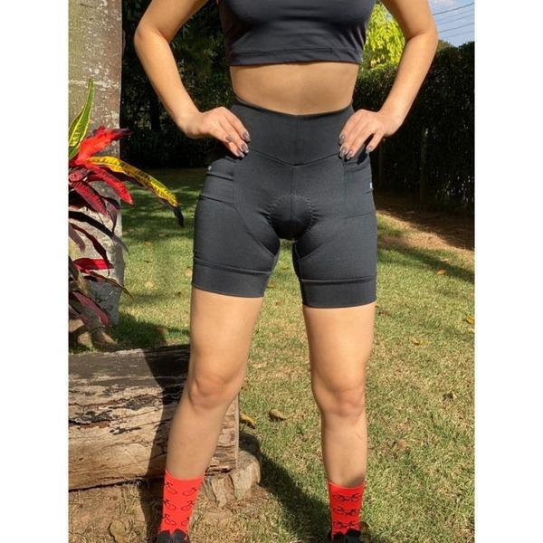 Imagem de Bermuda Ciclista Feminina Forro com 2 Bolsos Short Bike