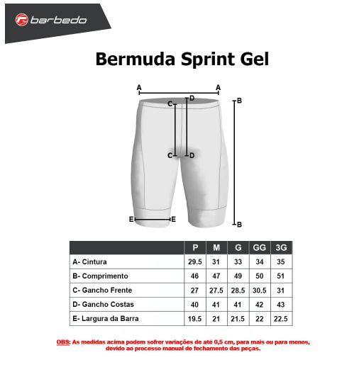 Imagem de Bermuda de Ciclismo Barbedo Sprint Forro gel com bolso