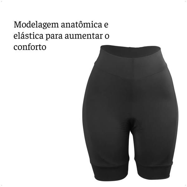 Bermuda de Ciclismo Feminina com Forro de Espuma Tamanho G Preto Proteção UV30+ Confortável - VB059 - Atrio Imagem de Bermuda de Ciclismo Feminina com Forro de Espuma Tamanho G Preto Proteção UV30+ Confortável - VB059