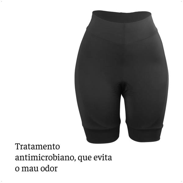 Bermuda de Ciclismo Feminina com Forro de Espuma Tamanho G Preto Proteção UV30+ Confortável - VB059 - Atrio Imagem de Bermuda de Ciclismo Feminina com Forro de Espuma Tamanho G Preto Proteção UV30+ Confortável - VB059