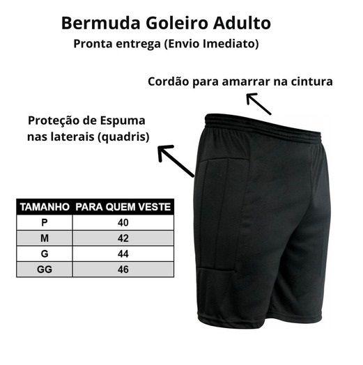 Imagem de Bermuda de Goleiro Profissional Com Proteção Leteral de Espuma + Meião Jogador Cano Longo