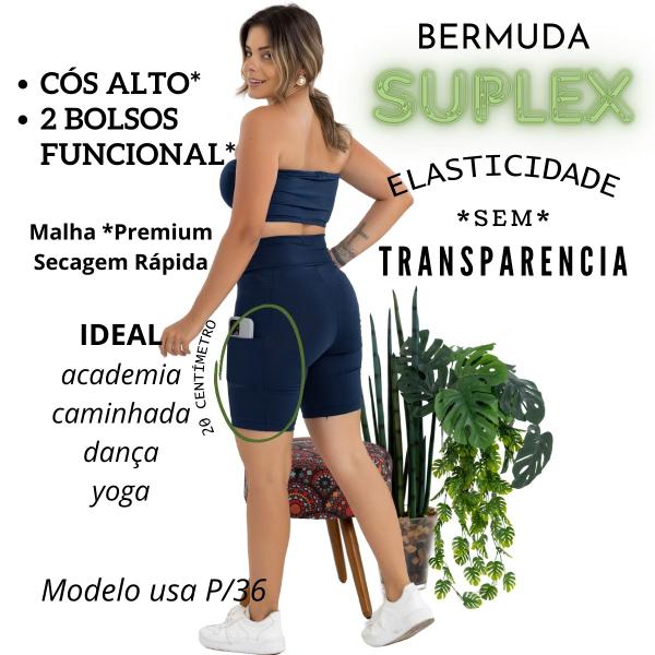 Imagem de Bermuda Feminina Esportiva Com Bolsos Laterais Suplex Reforçado Slim 3038.C1