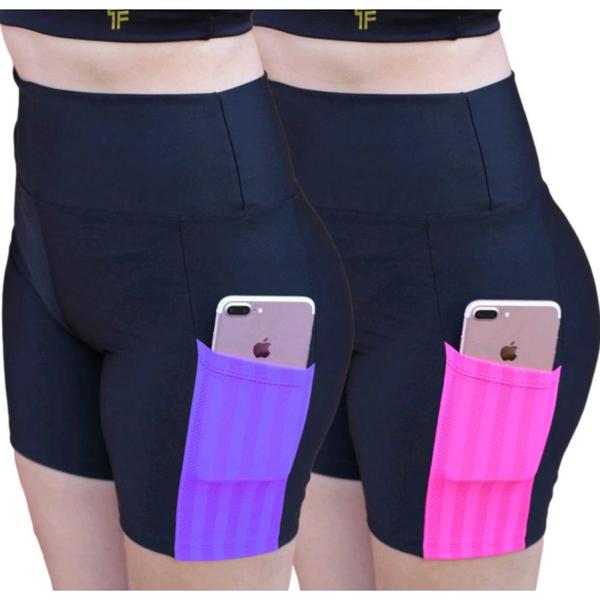 Imagem de Bermuda feminina Fitness Academia Com Bolso Lateral Shorts Bermuda Academia Com Bolso celular