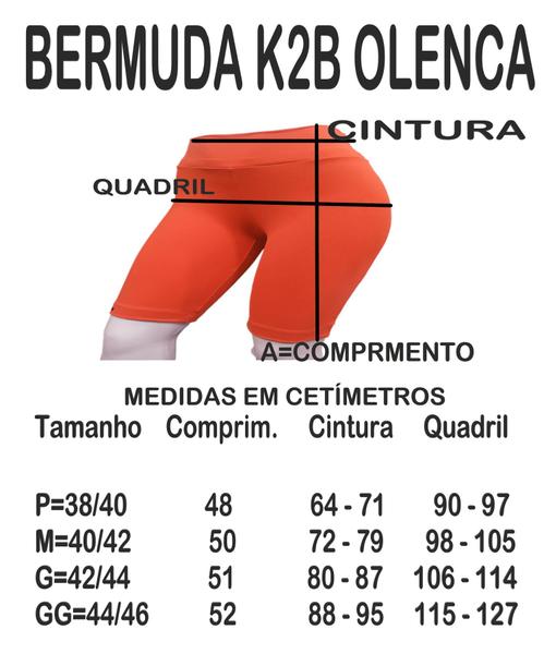 Imagem de Bermuda feminina olenca k2b ciclista abaixo d joelho esporte