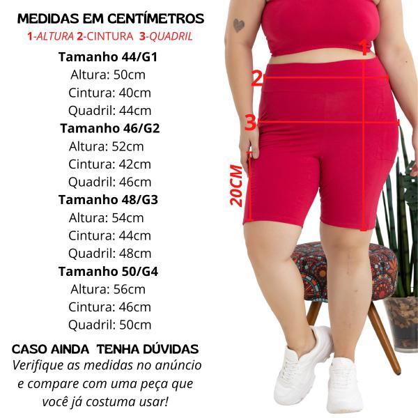 Imagem de Bermuda Feminina Suplex Shorts Com Bolso Lateral Plus Size 3039A