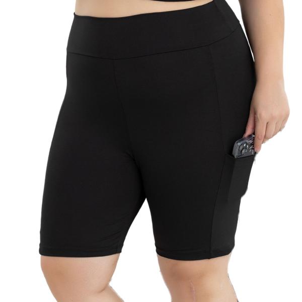 Imagem de Bermuda Feminina Suplex Shorts Com Bolso Lateral Plus Size 3039A