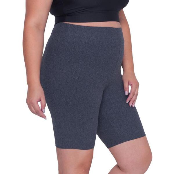 Imagem de Bermuda Fitness Cotton Plus Size Cinza Academia