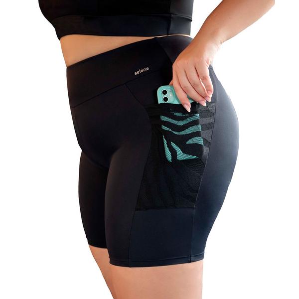 Imagem de Bermuda Fitness Selene Com Bolso Lateral Feminino Plus Size Sport Academia Original