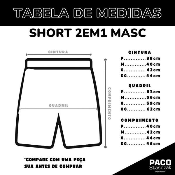 Imagem de Bermuda Masculina Academia Exercícios Dryfit 2em1 com Bolso e Suporte para Camiseta/Toalha