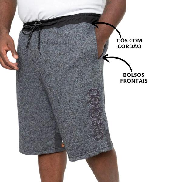 Imagem de Bermuda Masculina de Moletom Onbongo Plus Size Cinza D551A