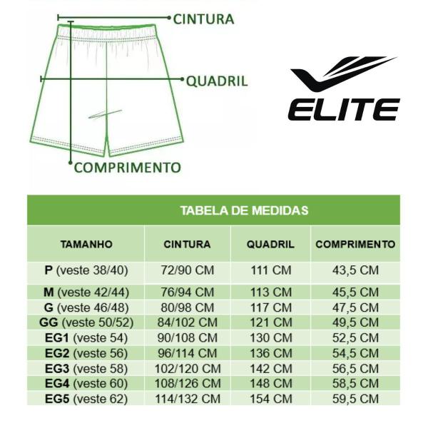 Imagem de Bermuda Masculina Elite P ao EG5 Plus Size C/ Bolso Academia