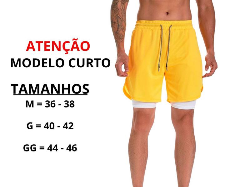 Imagem de Bermuda Masculina Para Treino 2x1 Com Bolso Secreto Short Térmico De Compressão Fitness Para Ciclismo Corrida Academia