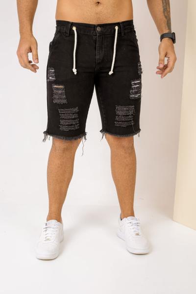 Bermuda Masculina Preta Moda Casual e Elegante Bermuda Masculina