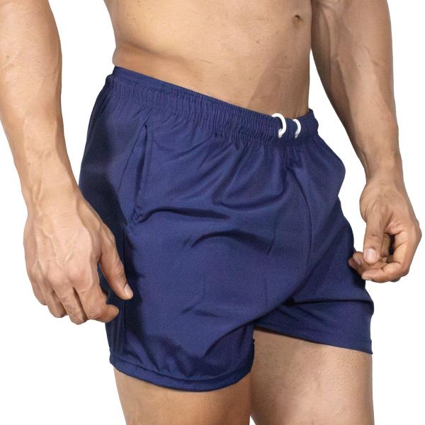 Bermuda Masculina Short Mauricinho Praia Treino Academia Com Bolso E Cordão Azul Marinho - River Imagem de Bermuda Masculina Short Mauricinho Praia Treino Academia Com Bolso E Cordão Azul Marinho