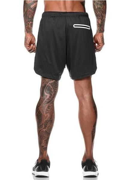 Imagem de Bermuda Masculina Shorts Esportivo 2 em 1 com Bolso Escondido Academia Segunda Pele