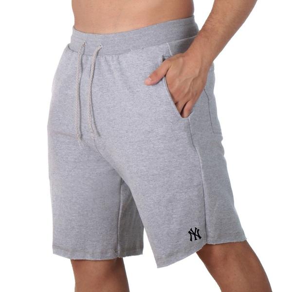 Imagem de Bermuda Moletinho Short Calçao Masculino Estampa New York Cordão Ajustavel Com Bolsos Academia