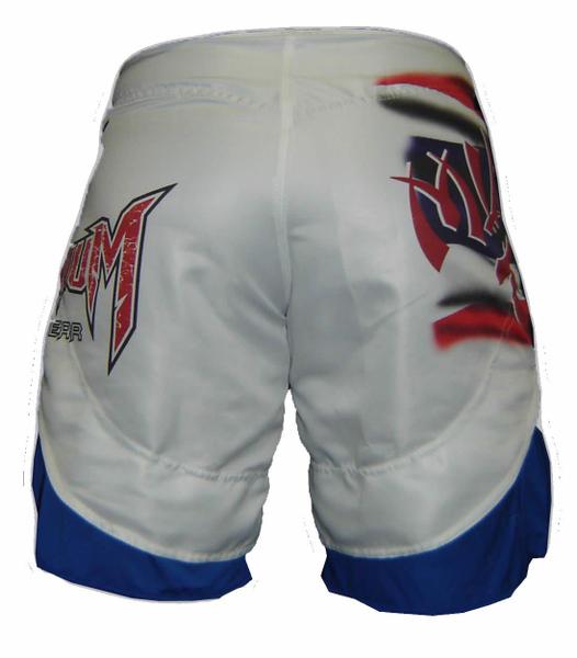 Imagem de Bermuda Muay Thai MMA - Dry 1653 -  Branco/Azul -  Dominium -